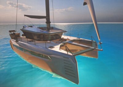 Onyx 10.5 Catamaran manufactured in Cape Town, South Africa, brokered by Angela Collins Yachts & sold the first one